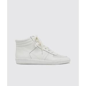 NEW Dolce Vita Nate White High Top Lace Up Perforated Toe Sneakers Size 6